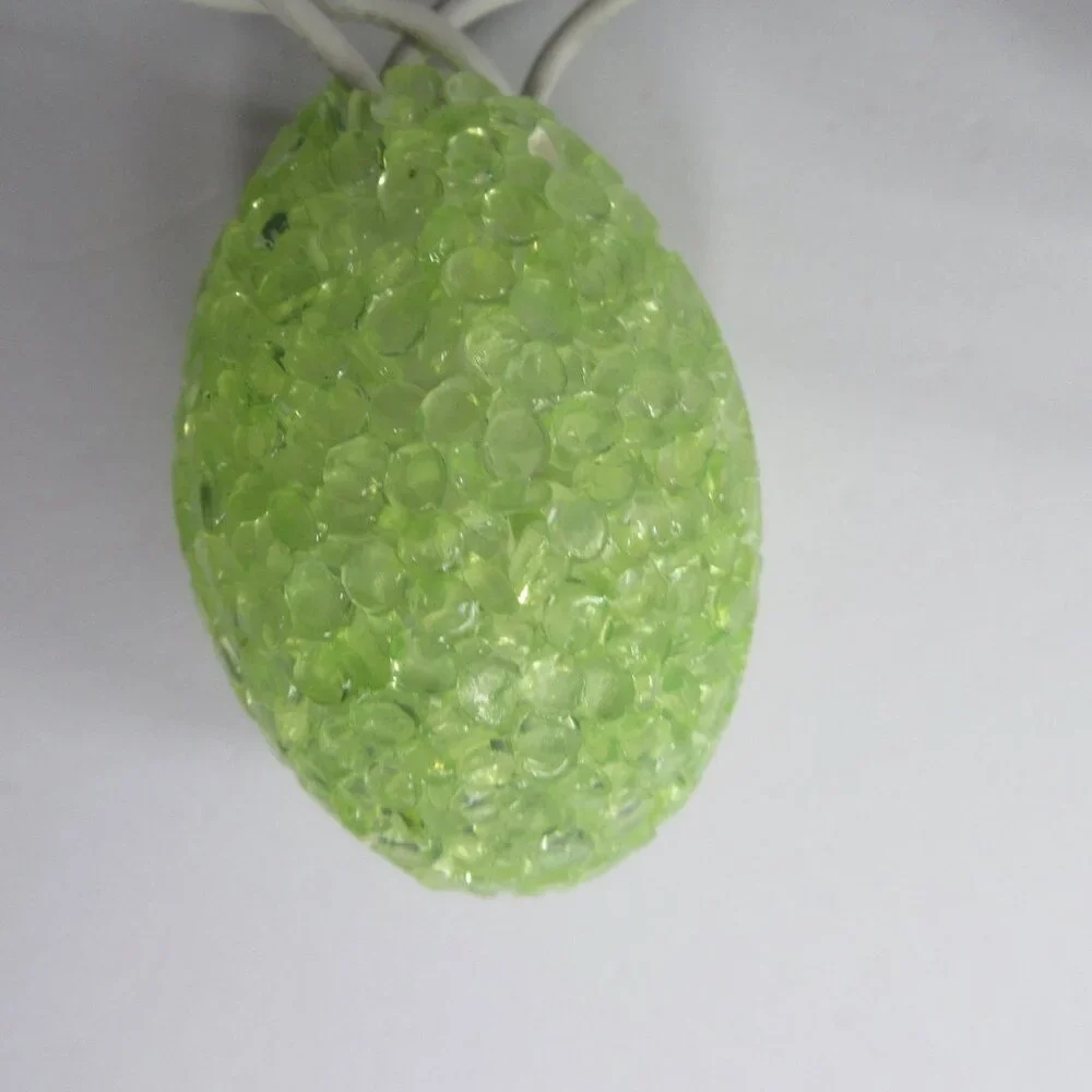 Easter Egg Plastic Melted Popcorn String Lights 5' Pastel Pink Blue Green Vtg